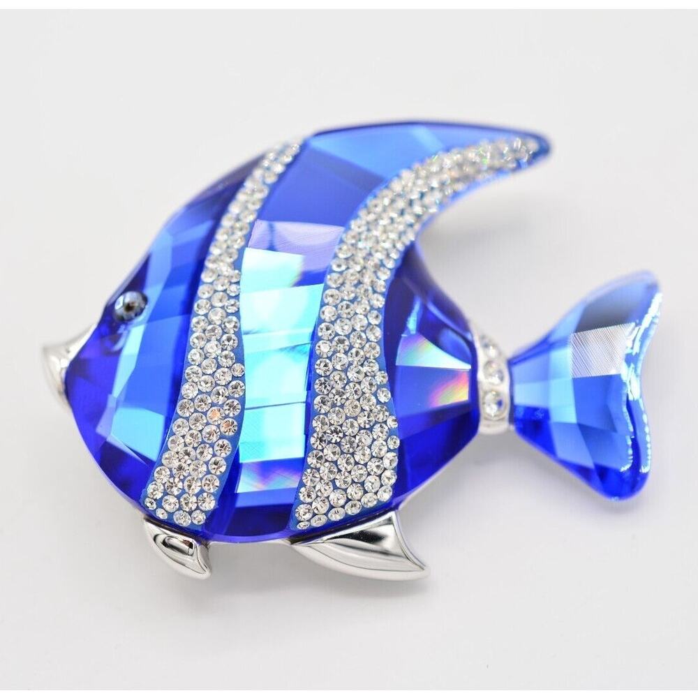 Swarovski Fish Pin Brooch Paradise Colina Crystal Exotic South Sea Signed Box View 2